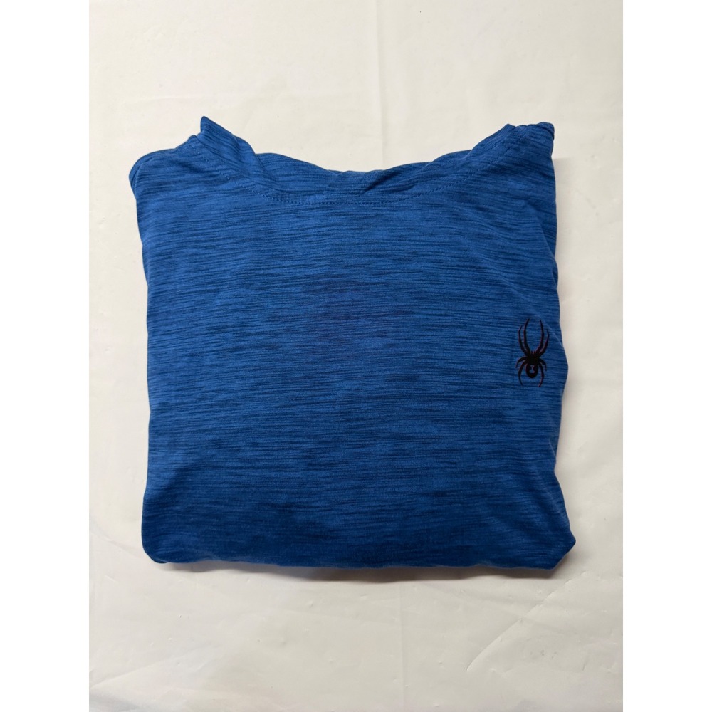 Spyder Active Mens XXL ProWeb Blue Heathered Lightweight Performance Hoodie Top - Picture 7 of 10
